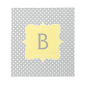 Polka Dot Grey und Yellow Monogram Notizblock (Vorderseite)