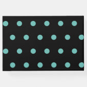 Polka Dot Guest Book (Black & Aqua) Gästebuch (Rückseite)