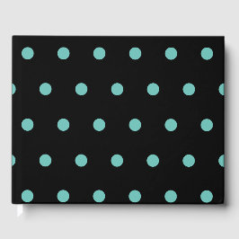 Polka Dot Guest Book (Black & Aqua) Gästebuch