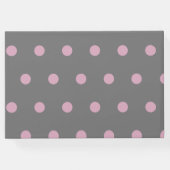 Polka Dot Guest Book (Dark Gray & Soft Pink) Gästebuch (Rückseite)