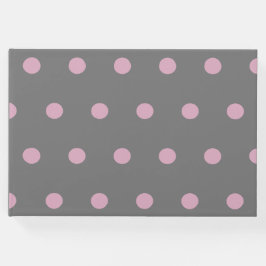Polka Dot Guest Book (Dark Gray & Soft Pink) Gästebuch