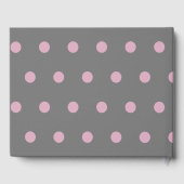 Polka Dot Guest Book (Dark Gray & Soft Pink) Gästebuch (Rückseite)