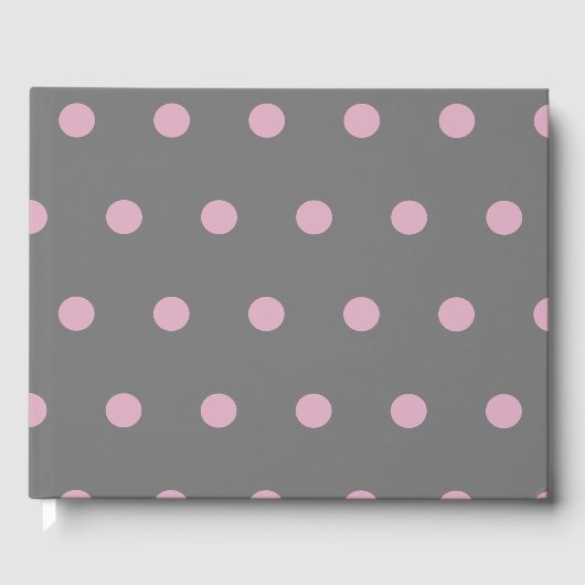 Polka Dot Guest Book (Dark Gray & Soft Pink) Gästebuch (Vorderseite)
