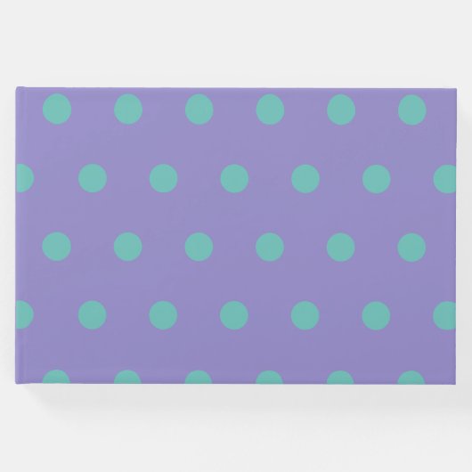 Polka Dot Guest Book (Lavender & Aqua) Gästebuch (Vorderseite)