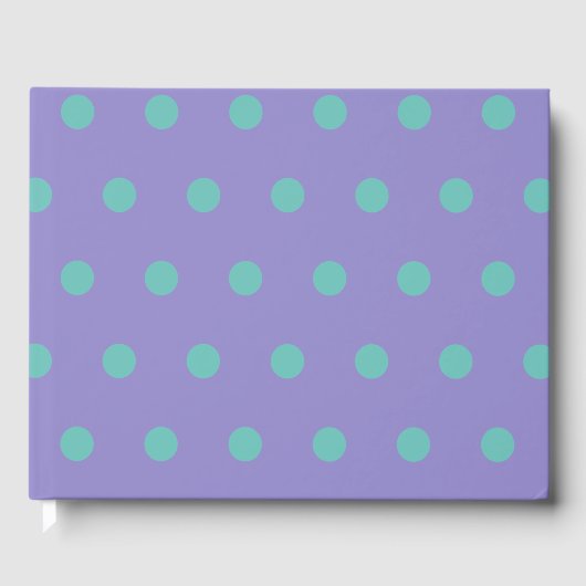 Polka Dot Guest Book (Lavender & Aqua) Gästebuch (Vorderseite)