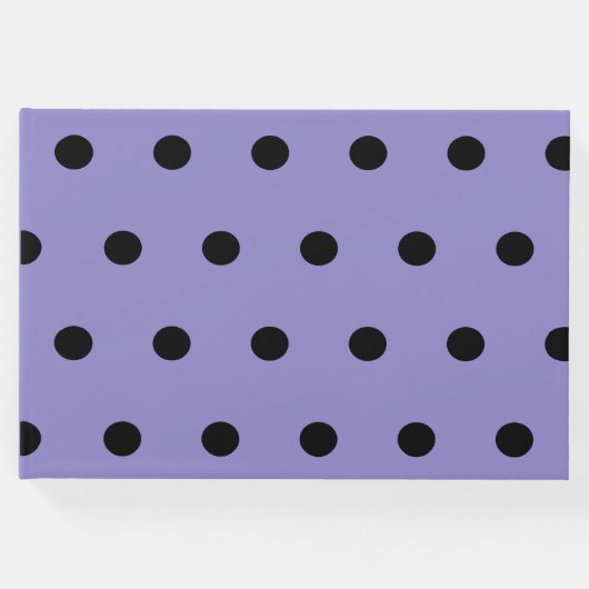 Polka Dot Guest Book (Lavender & Black) Gästebuch (Vorderseite)
