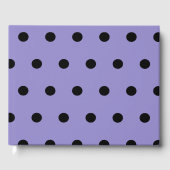 Polka Dot Guest Book (Lavender & Black) Gästebuch (Vorderseite)