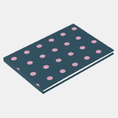 Polka Dot Guest Book (Midnight Blue & Soft Pink) Gästebuch (Ecke)