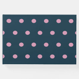 Polka Dot Guest Book (Midnight Blue & Soft Pink) Gästebuch