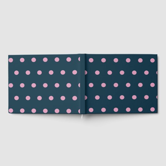 Polka Dot Guest Book (Midnight Blue & Soft Pink) Gästebuch (Voll)