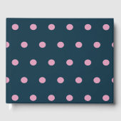 Polka Dot Guest Book (Midnight Blue & Soft Pink) Gästebuch (Vorderseite)