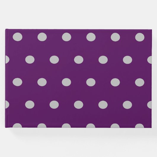 Polka Dot Guest Book (Plum & Silver) Gästebuch (Vorderseite)
