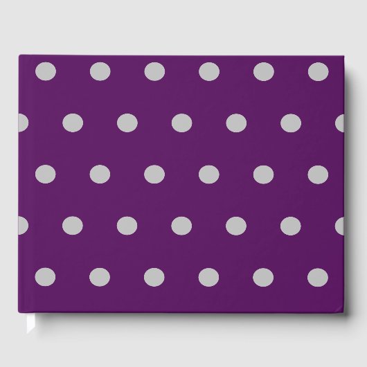 Polka Dot Guest Book (Plum & Silver) Gästebuch (Vorderseite)