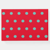 Polka Dot Guest Book (Red & Aqua) Gästebuch (Rückseite)