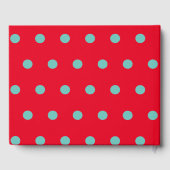 Polka Dot Guest Book (Red & Aqua) Gästebuch (Rückseite)
