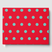 Polka Dot Guest Book (Red & Aqua) Gästebuch (Vorderseite)