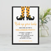 Polka Dot Halloween Hexen-Party Einladungen (Stehend Vorderseite)