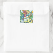POLKA DOT HAND, CHICKEN STICKERS Square, Blatt (Tasche)