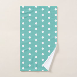 Polka Dot Handtuch (Aqua & White)
