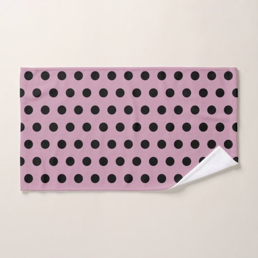 Polka Dot Handtuch (rosa und schwarz) (Handtuch)