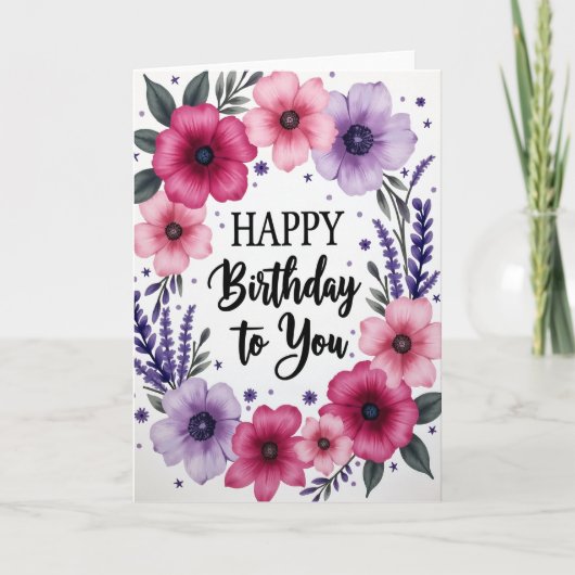 Polka Dot Happy Bloom Karte (Vorderseite)