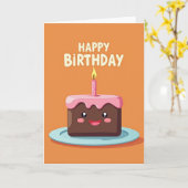 Polka Dot Happy Cake Karte (Gelbe Blume)