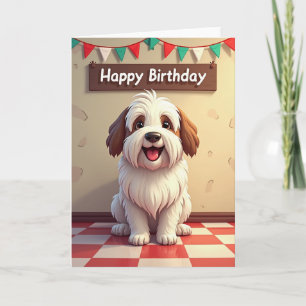 Polka Dot Happy Dog Geburtstagskarte Karte