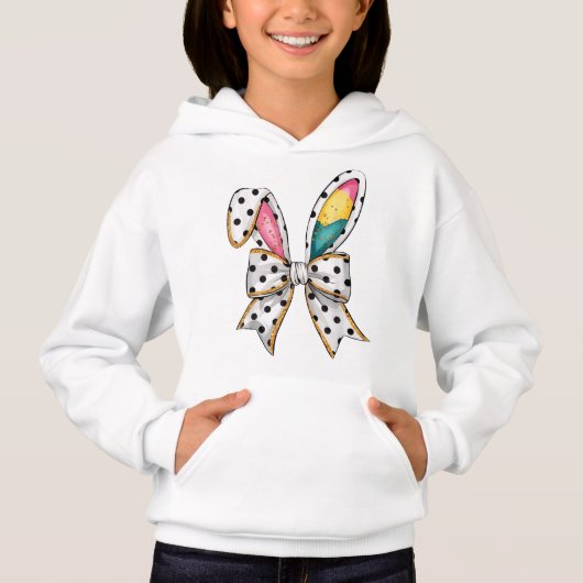 Polka Dot Hasen-Schleife Hoodie (Vorderseite)