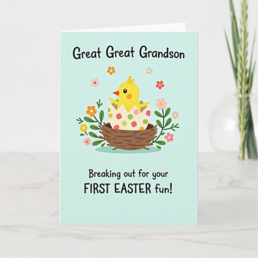 Polka Dot Hatchling Easter Card Karte (Vorderseite)