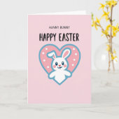 Polka Dot Heart Bunny Card Karte (Gelbe Blume)