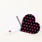 Polka Dot Heart Notebook (Black & Neon Pink) Notizblock (Innenseite)
