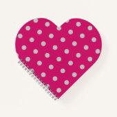 Polka Dot Heart Notebook (Hot Pink & Gray) Notizblock (Vorderseite)
