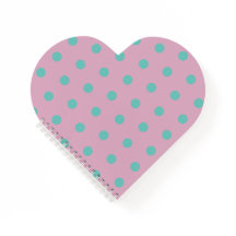 Polka Dot Heart Notebook (Pink & Aqua)