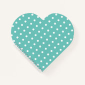Polka Dot Heart Shaped Notebook (Aqua & White) Notizblock (Vorderseite)