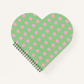 Polka Dot Heart Shaped Notebook (Sage Green) Notizblock (Vorderseite)