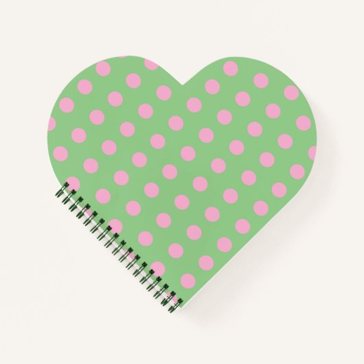 Polka Dot Heart Shaped Notebook (Sage Green) Notizblock (Vorderseite)