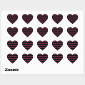 Polka Dot Heart Stickers (Black & Neon Pink) (Blatt)