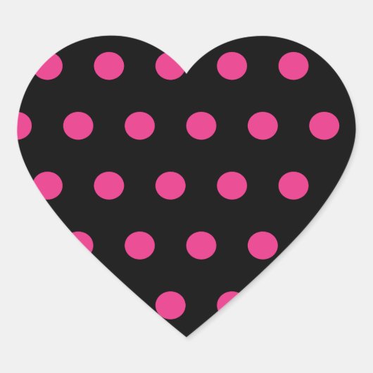 Polka Dot Heart Stickers (Black & Neon Pink) (Vorderseite)