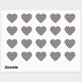 Polka Dot Heart Stickers (dunkelgrau und weich ros (Blatt)
