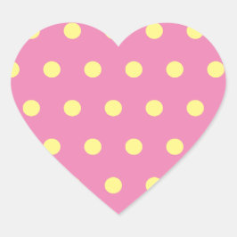 Polka Dot Heart Stickers (rosa & weich gelb)