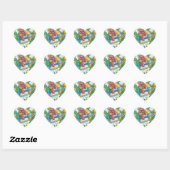 POLKA DOT HEN, CHICKEN STICKERS Herz, Blatt (Blatt)