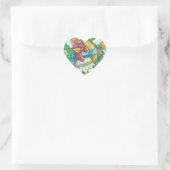 POLKA DOT HEN, CHICKEN STICKERS Herz, Blatt (Tasche)