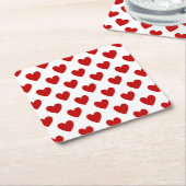 Polka-Dot-Herz Rechteckiger Pappuntersetzer (angewinkelt)