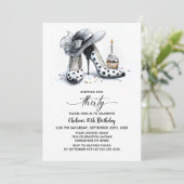 Polka Dot High Heel Shoes 30th Birthday Einladung (Stehend Vorderseite)