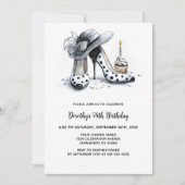 Polka Dot High Heel Shoes Birthday Party Einladung (Vorderseite)