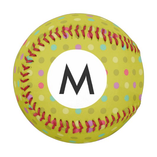 Polka-dot-Hintergrundmuster Baseball (Vorderseite Links)