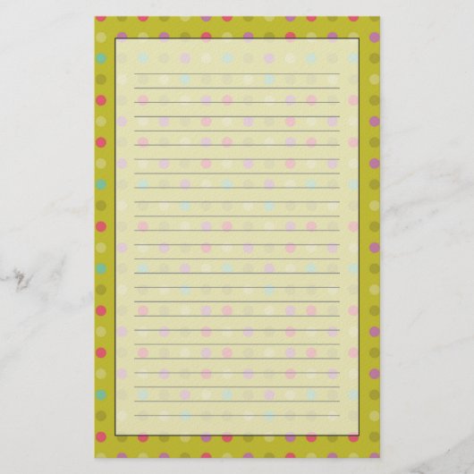 Polka-dot-Hintergrundmuster Briefpapier (Vorderseite)