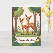 Polka Dot Hirsch Szene Karte (Gelbe Blume)