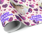 Polka Dot hört das benutzerdefinierte Foto Geschenkpapier (Rolleneckpunkt)
