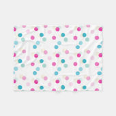 POLKA DOT hübsches Muster rosa Aqua-blaues Kinderz Fleecedecke (Vorderseite (Horizontal))